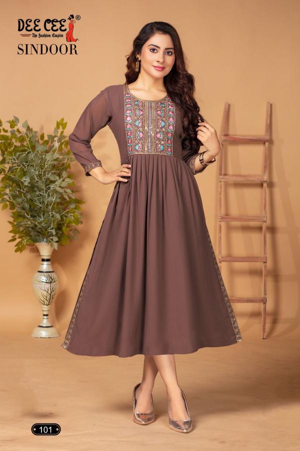 Deecee Sindoor Flaired Long Naira Cut Kurti Collection